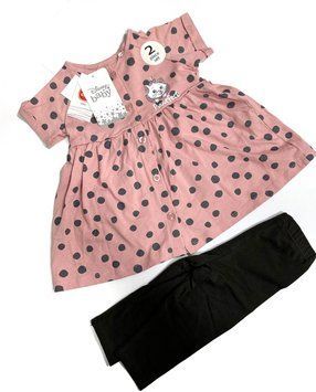 Летний комплект для девочки Котик Cool Club на 3-6 мес 68 см Розовый 40582 фото