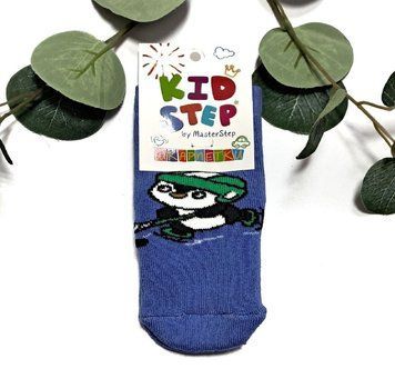 Детские махровые носки для мальчика KidStep на 10-12 см (17-19 размер) Пингвин Синий/ Белый 44593 фото
