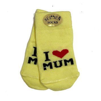 Детские носки тоненькие для младенцев на 0-6 мес I love mum Желтый 39006 фото