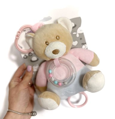 Музична іграшка для немовлят в коляску / ліжечко / автокрісло з колисковою Ведмедик Рожевий 38699 фото