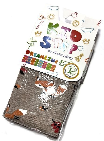 Детские демисезонные колготки KidStep Лисички на 104-110 см Бежевый/Оранжевый 41919 фото