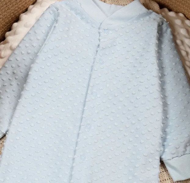 Дитячий трикотажний чоловічок (жакард) на 68 см Горошок Блакитний 44872 фото