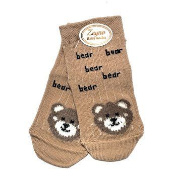 Детские носки тоненькие для младенцев на 0-3 мес (размер 11-13) Bear Светло-коричневый 44085 фото