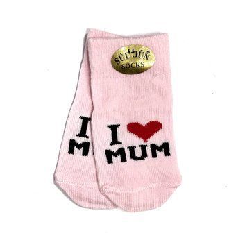 Детские носки тоненькие для младенцев на 0-6 мес I love mum Розовый 39009 фото