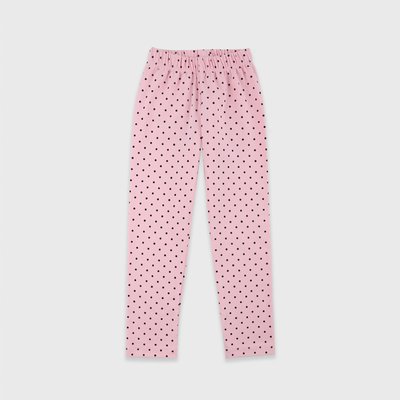 Дитячі літні лосіни / штани з стрейч-куліру для дівчинки 98 см Горошок Рожевий 38401 фото