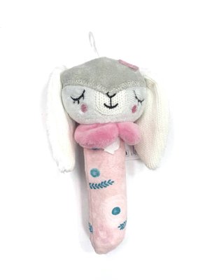 Іграшка з пищалкою "Зайченя"(Висота 23 см) BabyOno Рожевий 1498 фото
