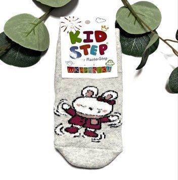 Дитячі махрові шкарпетки для дівчинки KidStep на 10-12 см (17-19 розмір) Зайчик Сірий/ Білий 44598 фото