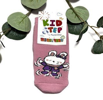 Дитячі махрові шкарпетки для дівчинки KidStep на 12-14 см (20-22 розмір) Зайчик Рожевий/ Білий 44600 фото