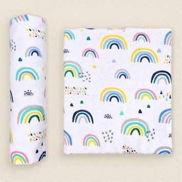 Фланелева пелюшка для новонароджених Rainbow 90 100см Білий 202 фото