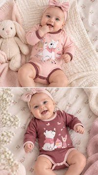 Комплект дитячих бодіків Disney Вінні 2 шт 86-92 см Рожевий 37175 фото