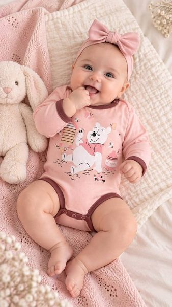 Комплект дитячих бодіків Disney Вінні 2 шт 86-92 см Рожевий 37175 фото