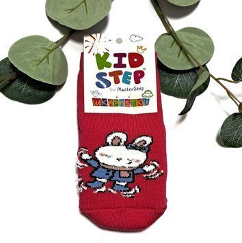 Дитячі махрові шкарпетки для дівчинки KidStep на 12-14 см (20-22 розмір) Зайчик Малиновий/ Білий 44601 фото