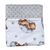Дитячий пледик плюш(кружечки)+бавовна 100 на 80 см Ведмедики Світло-сірий 38205 фото