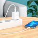 Зарядний пристрій HOCO C105A USB+Type-C PD20W+QC3.0+кабель Type-C to Type-C Білий 46033 фото 4