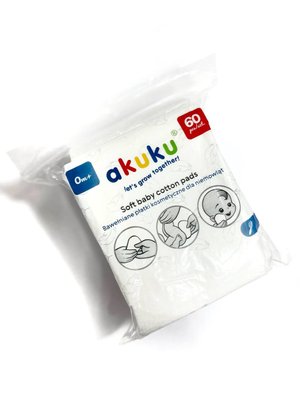 Дитячі хустинки косметичні Akuku для немовляти 60 шт 37151 фото