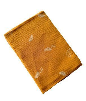 Муслінова пелюшка Жатка 100 на 70 см Листочки Гірчичний 39170 фото