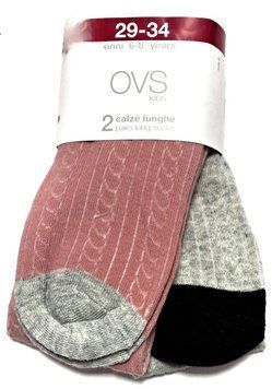 Набір гольфів для дівчат OVS 2 шт на 6-8 років розмір 29-34 Рожевий/ Сірий 42963 фото