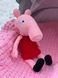 Плюшевая вязаная игрушка Свинка Пепа в платье Розовый 4147 фото 1