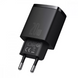 Мережевий зарядний пристрій Baseus Compact Quick Charger 20W QC+PD 1Type-C + 1USB Чорний 46035 фото 1