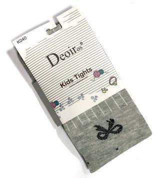 Колготки для дівчат Deoir Бантик 104-116 см Сірий 41059 фото