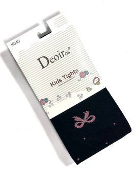 Колготки для дівчат Deoir Бантик 116-128 см Чорний 41061 фото