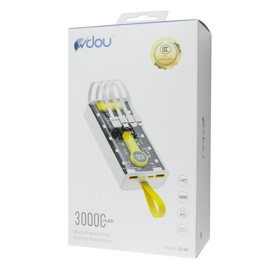 Внешний аккумулятор (Power bank) Dou G145 22.5W 30000mAh Белый 46024 фото