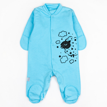 Человечек для новорожденных из футера Барашка 56 см Голубой 39517 фото