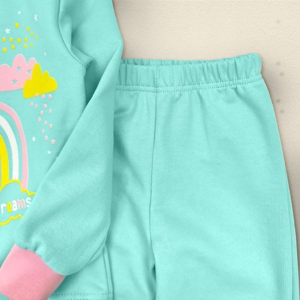 Піжама дитяча з начосом від шести років Rainbow 128см Ментол d303-11-1 фото