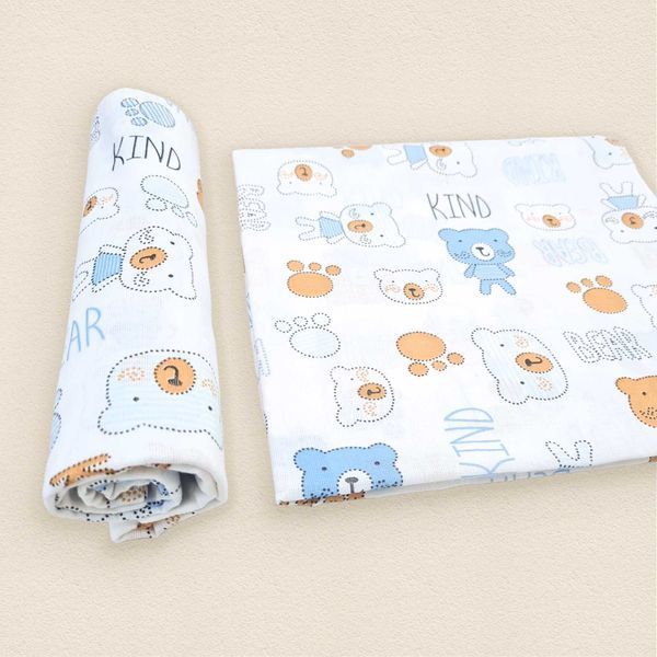 Пелюшка ситцева для немовляти Bear 95 85см Білий 502 фото