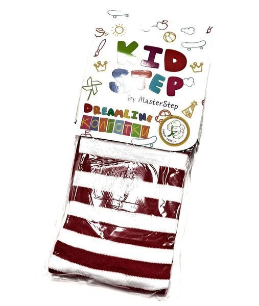 Дитячі демісезонні колготки Kid Step на 116-122 см Смужки Червоний/ Білий 44847 фото
