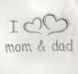 Комплект одягу 3в1 в пологовий для немовлят з вишивкою I love mom & dad 56 см Молочний 30105 фото 2