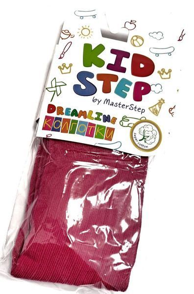 Дитячі колготки в рубчик Kid Step на 104-110 см Малиновий 43210 фото
