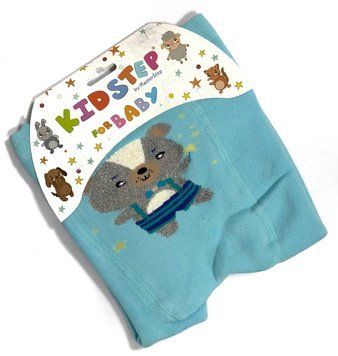 Детские махровые колготки KidStep под подгузник Мишка 80-86 см Голубой 40971 фото