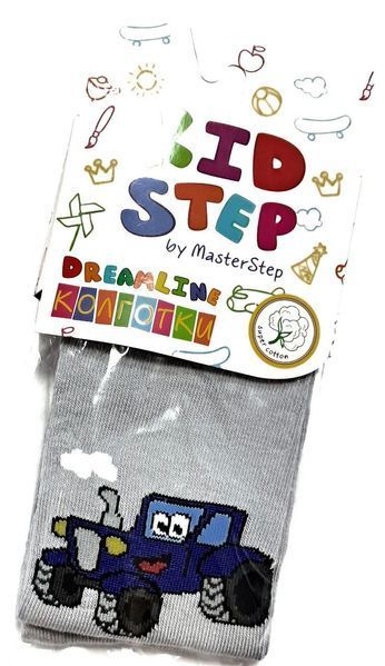 Детские демисезонные колготки KidStep Трактор на 104-110 см Серый 42394 фото