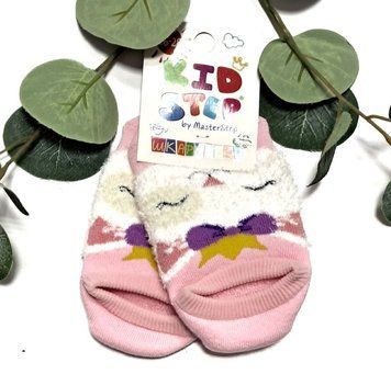 Дитячі махрові укорочені шкарпетки для дівчинки зі стопіками KidStep на 16-18 см (26-28 розмір) Котик Світло-рожевий/ Білий 44616 фото