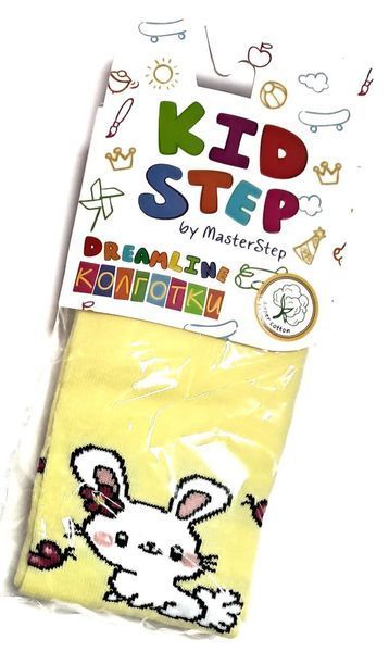 Детские демисезонные колготки KidStep Зайчик на 104-110 см Желтый 43213 фото
