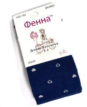 Дитячі колготки для дівчинки Фенна Сердечка 128-140 см Темно-синій 37342 фото