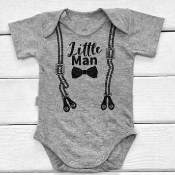 Боди для мальчика из кулира Little Man 68 см Серый 39742 фото