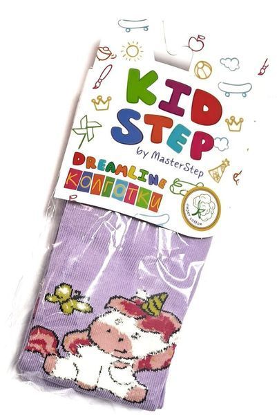Детские демисезонные колготки KidStep Единорог на 104-110 см Сиреневый/ Белый 43215 фото