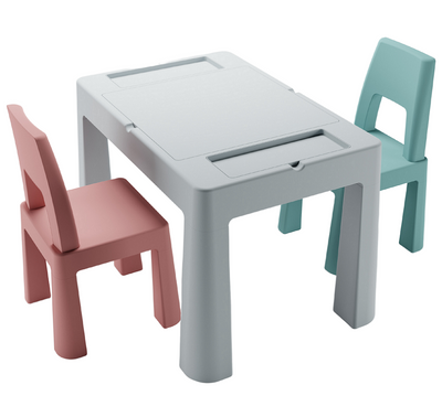 Комплект МултіфанTeggi 1+2 (Столик та два кріселка) Рожевий/Сірий/Бірюзовий TI-011-174 фото