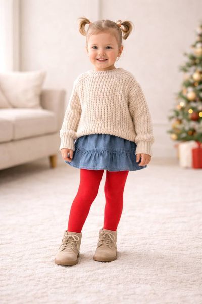 Дитячі демісезонні однотонні колготи Kid Step на 92-98 см Червоний 45030 фото