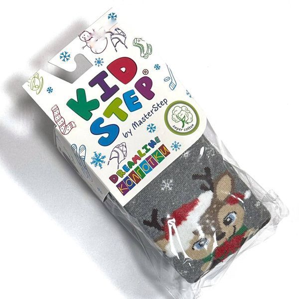Детские махровые колготки KidStep Олень 92-98 см Серый 41026 фото