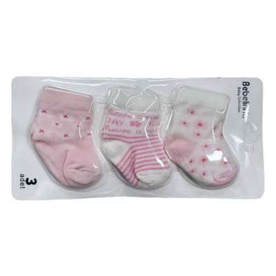 Набор носков для новорожденных деток на 0-3 мес 3 шт Цветочки Розовый 38325 фото