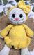 Плюшевая вязаная игрушка Котик в платье с повязкой 35 см Молочный / Желтый 45047 фото 2