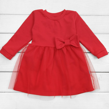 Красное платье для девочки с фатином Lady 98 см 39430 фото