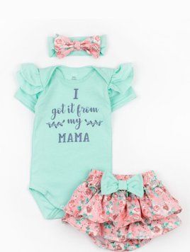 Комплект 3в1 с боди для девочки I got it 86 см Мятный 39772 фото