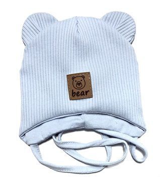 Демісезонна дитяча трикотажна шапочка на бавовняній підкладці Talvi Бруно 36-38 см Блакитний 42823 фото