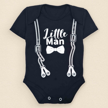 Боди для мальчика из кулира Little Man 80 см Черный 39747 фото