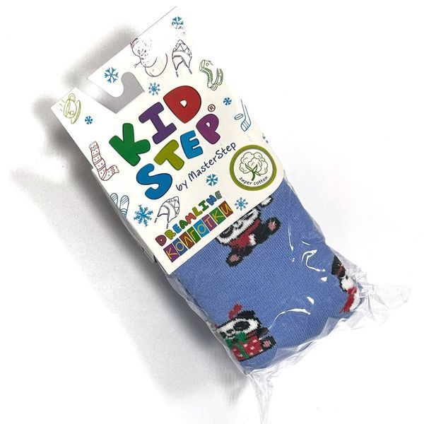 Дитячі махрові колготки KidStep Пандочки 104-110 см Блакитний 41029 фото