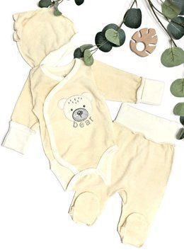 Комплект одежды 3в1 из боди для младенцев (махра) 62 см Bear Желтый 44858 фото